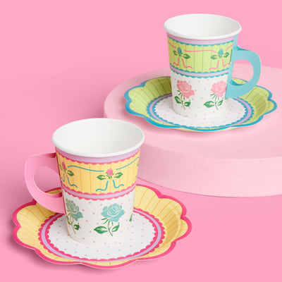 Tea Party Cups + Saucers - 32 pc drinkware set