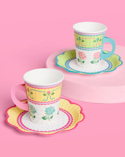 Tea Party Cups + Saucers - 32 pc drinkware set