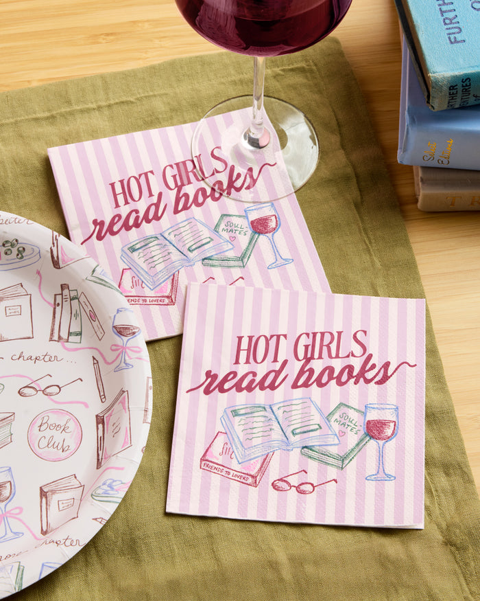 Hot Girls Book Club Napkins - 25 paper napkins