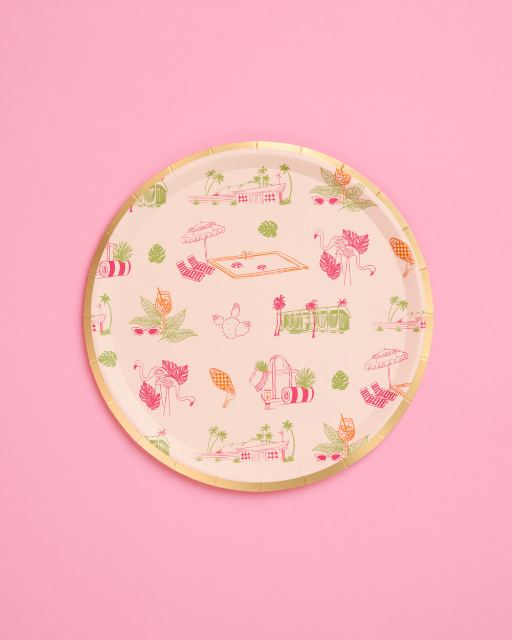 Palm Royale Plates - 32 paper plates, 2 sizes