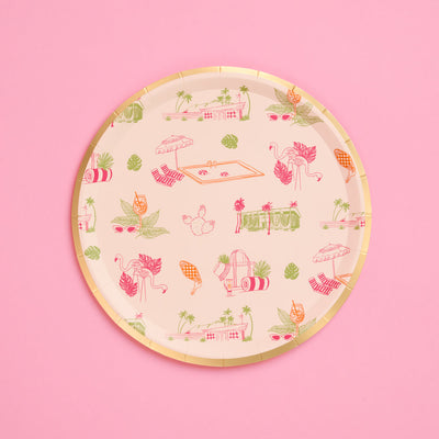 Palm Royale Plates - 32 paper plates, 2 sizes