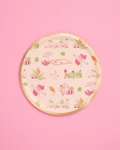 Palm Royale Plates - 32 paper plates, 2 sizes