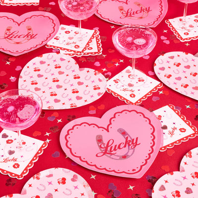 Lucky in Love Plates - 24 paper plates