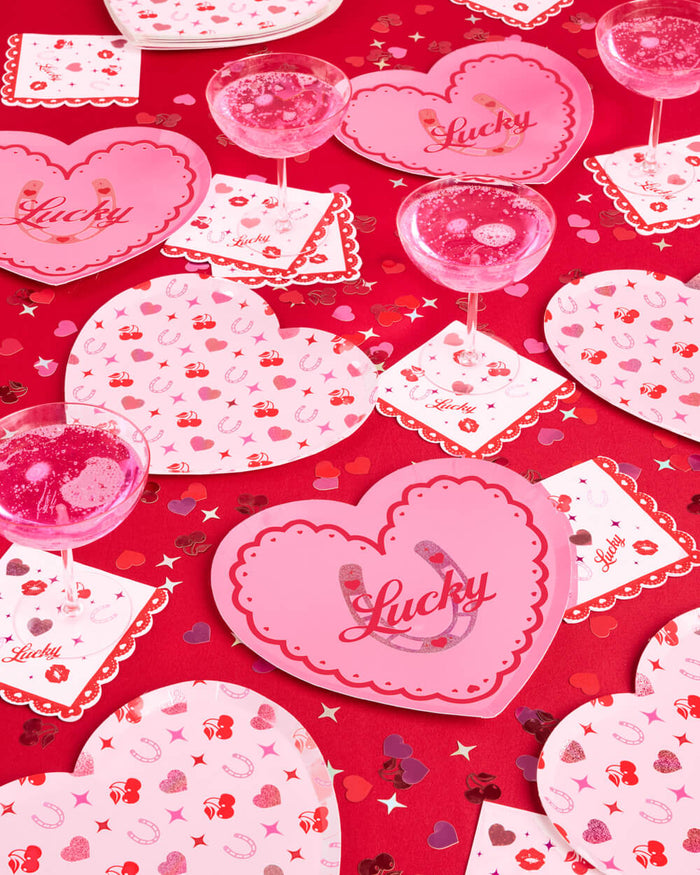 Lucky in Love Plates - 24 paper plates