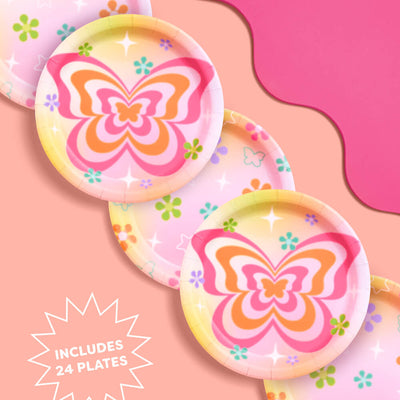Butterfly Dream Plates - 24 paper plates