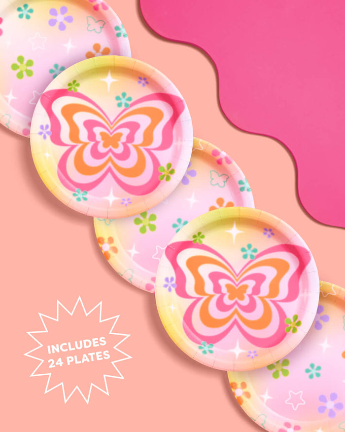 Butterfly Dream Plates - 24 paper plates