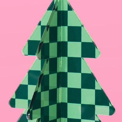Checked Out Christmas Trees - 4 acrylic trees