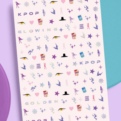 Kpop Nail Stickers - 4 sheet set