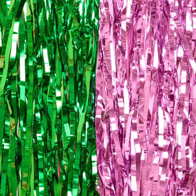 Pink + Green Curtain - pink + green foil curtain