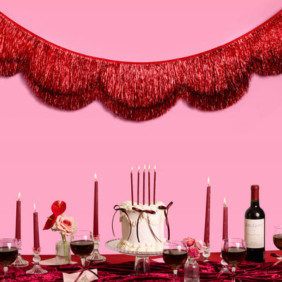 Red Fringe Banner - scalloped banner