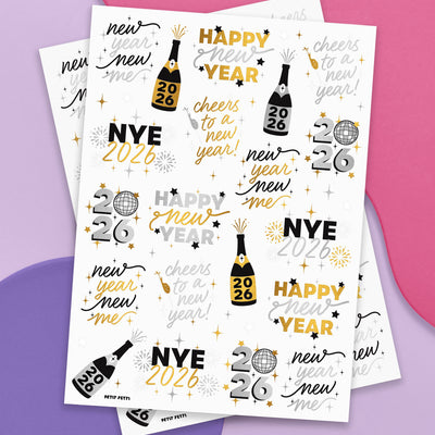 Metallic NYE Tats - 40 foil temporary tattoos