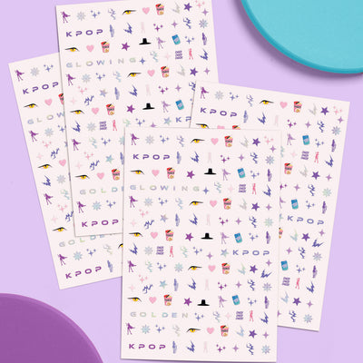 Kpop Nail Stickers - 4 sheet set