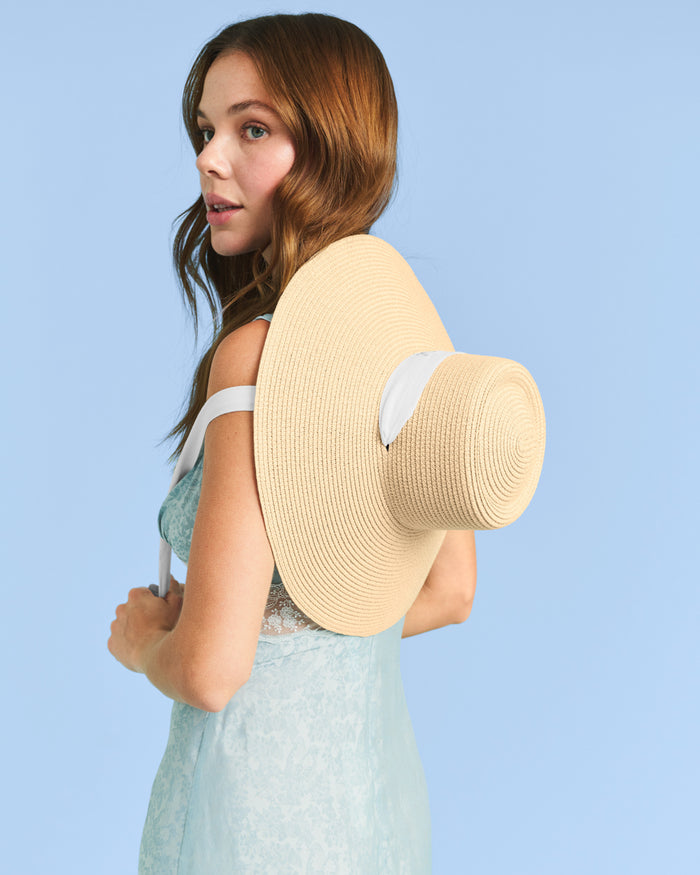 Bride Sun Hat - embroidered straw hat