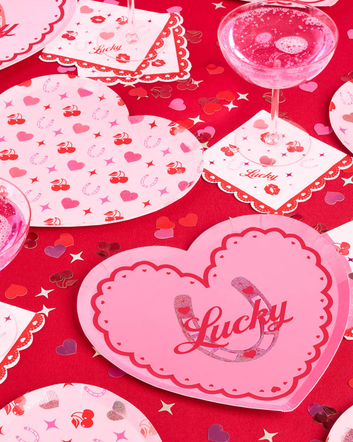 Lucky in Love Plates - 24 paper plates