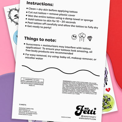 Emo Tattoos - 54 foil temporary tattoos