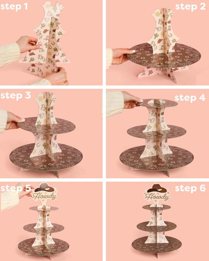 Western Cupcake Tower - 6 cardboard pieces