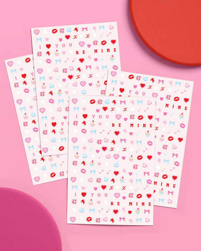 Be Mine Nail Stickers - 164 stickers