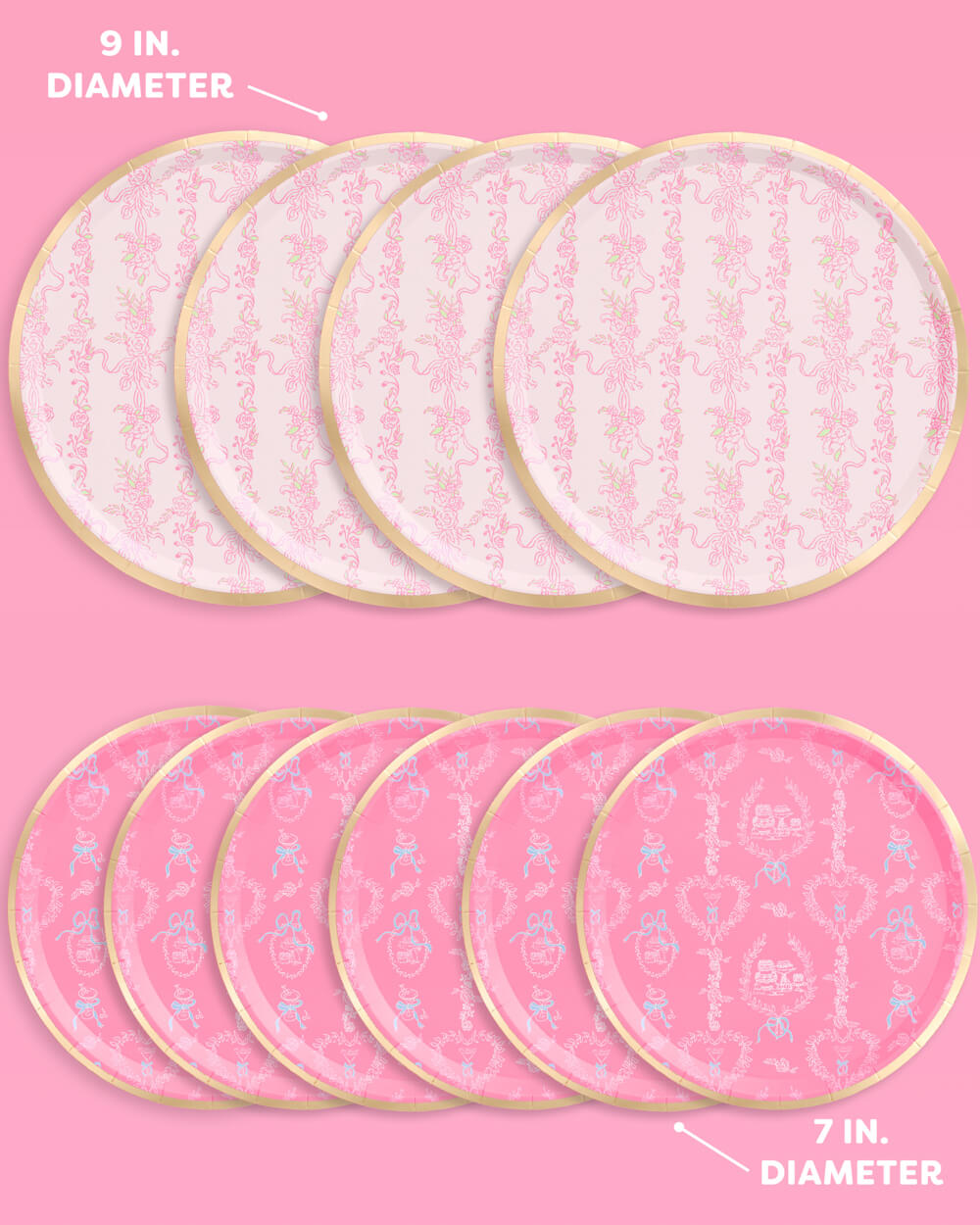 Romance Plates - 32 paper plates, 2 sizes