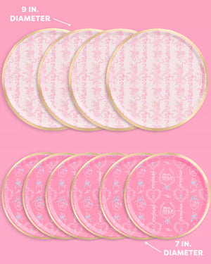 Romance Plates - 32 paper plates, 2 sizes