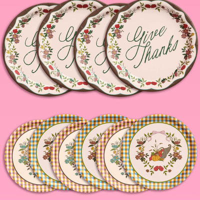 Thanksgiving Harvest Plates - 32 paper plates