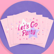 Let's Go Party Napkins - 25 foil napkins