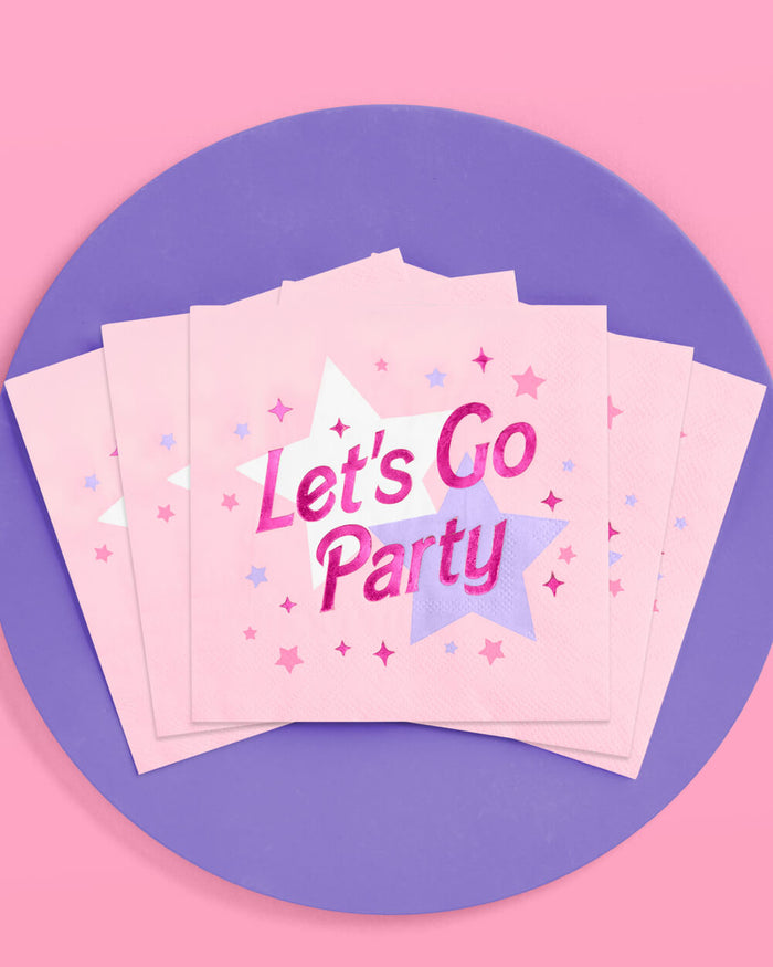 Let's Go Party Napkins - 25 foil napkins