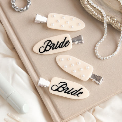 Bride Beauty Clips - 4 pc ivory hair clip set