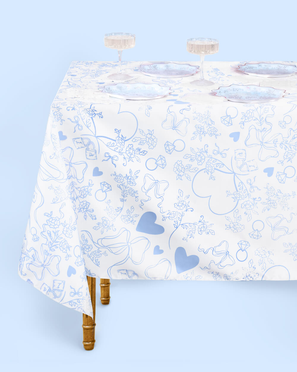 Something Blue Tablecloth - washable tablecloth