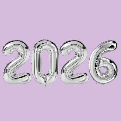 NYE 🪩 Balloons - 40" silver foil balloons