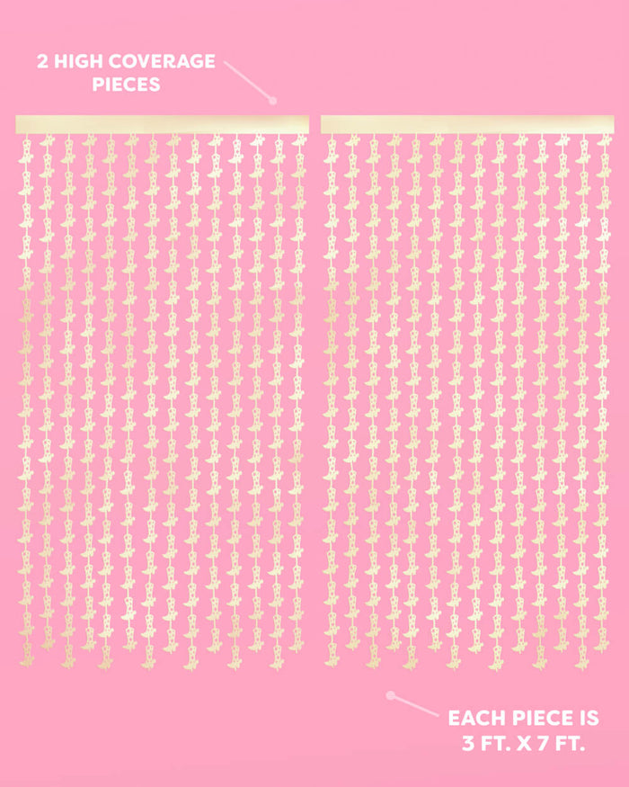 Gold Cowgirl Curtain Pack - cowgirl boot + fringe curtains