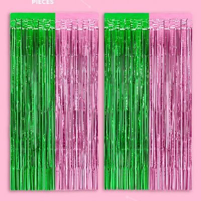 Pink + Green Curtain - pink + green foil curtain