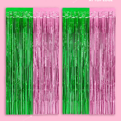Pink + Green Curtain - pink + green foil curtain