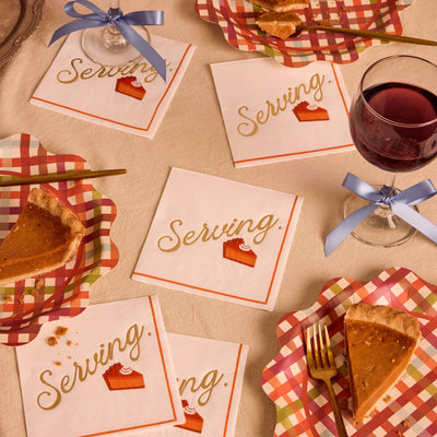 Serving Pie Napkins - gold foil cocktail napkins
