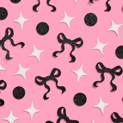 Little Black Bow Confetti - 200 pc glitter confetti