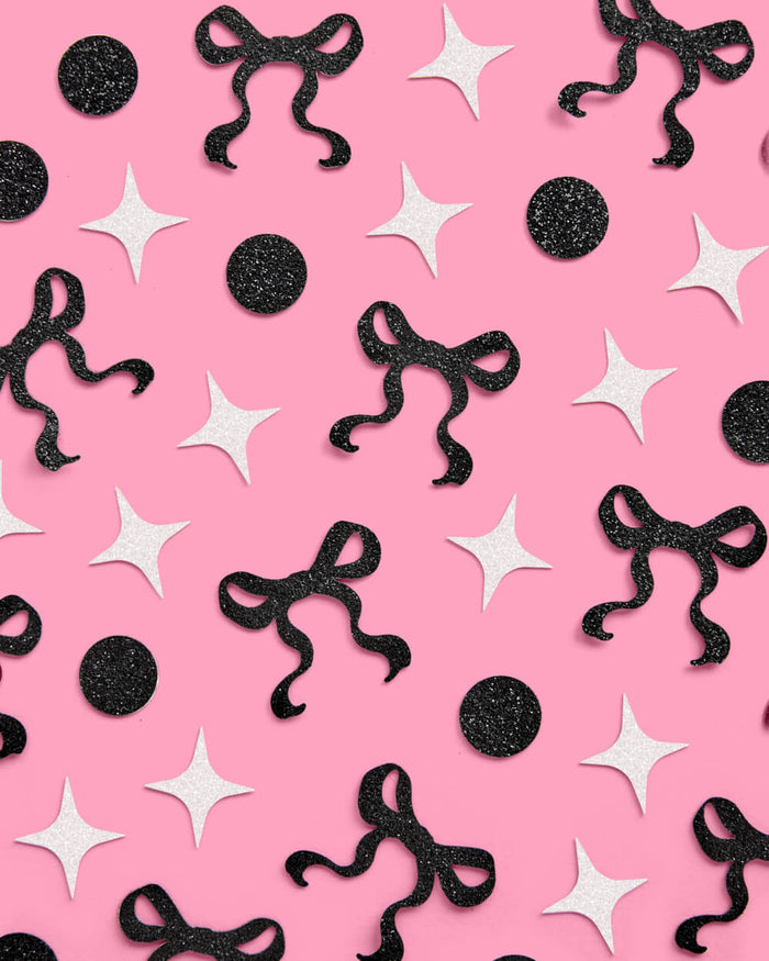 Little Black Bow Confetti - 200 pc iridescent foil confetti