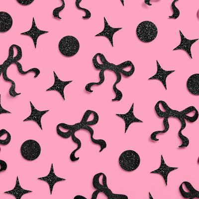Little Black Bow Confetti - 200 pc glitter confetti