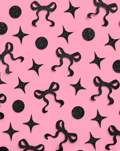 Little Black Bow Confetti - 200 pc glitter confetti