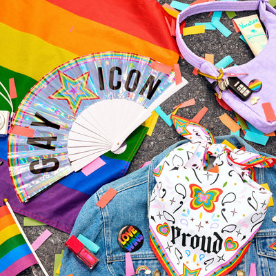Pride Gay Icon Fan - iridescent folding fan