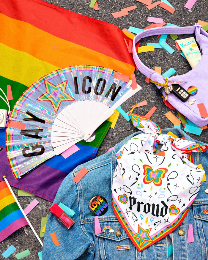 Pride Gay Icon Fan - iridescent folding fan