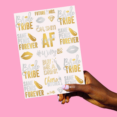 Naughty Tats - 32 foil temporary tattoos