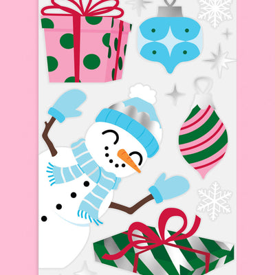 Winter Wonderland Window Clings - 6 silver foil and color sheets