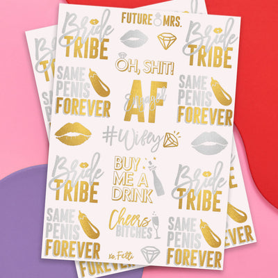 Naughty Tats - 32 foil temporary tattoos