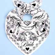 Classic Bride Headscarf - white silk bride head scarf