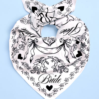 Classic Bride Headscarf - white silk bride head scarf