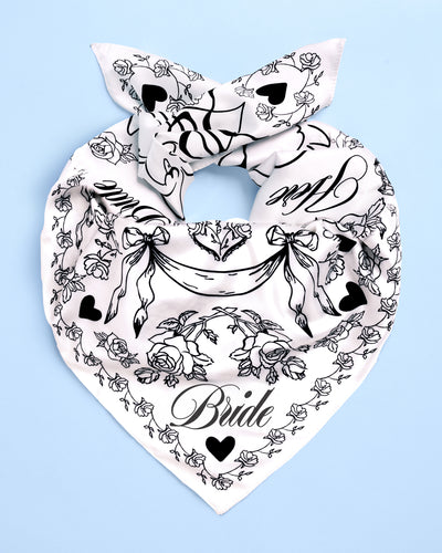 Classic Bride Headscarf - white silk bride head scarf