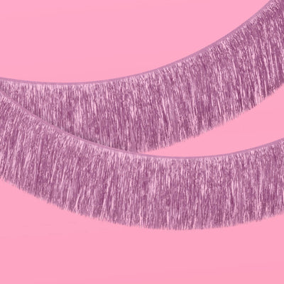 Lavender Haze Fringe - light purple foil banner