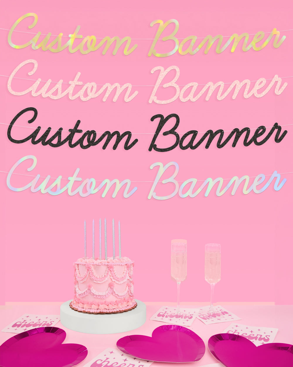 Pretty Custom Banner - customizable banner | xo, Fetti