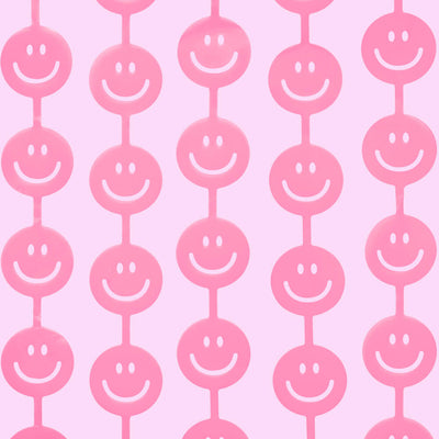 Pink Smiley Curtain - matte pink foil curtain