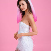 Let's Go Party Veil - pink ombre veil