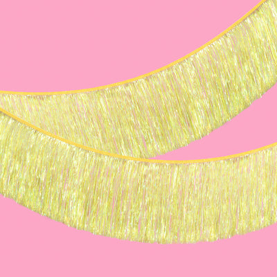 Posi Vibes Fringe - yellow foil banner